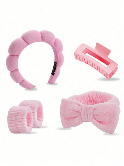 5pcs/Set Women's High-Top Hair Accessories Sponge Hairband For Washing Hair And Removing Makeup, Hair Accessories, Women's Hair Accessories, Autumn, Travel, Hair Styling Tools, Women's Accessories, Ha