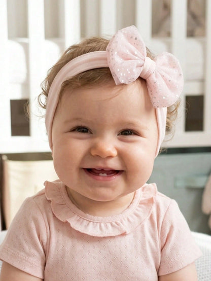 5pcs Summer Candy Color Nylon Bow Elastic Baby Headbands, Skin-Friendly Soft Princess Infant Hair Accessories, Versatile Daily Wear