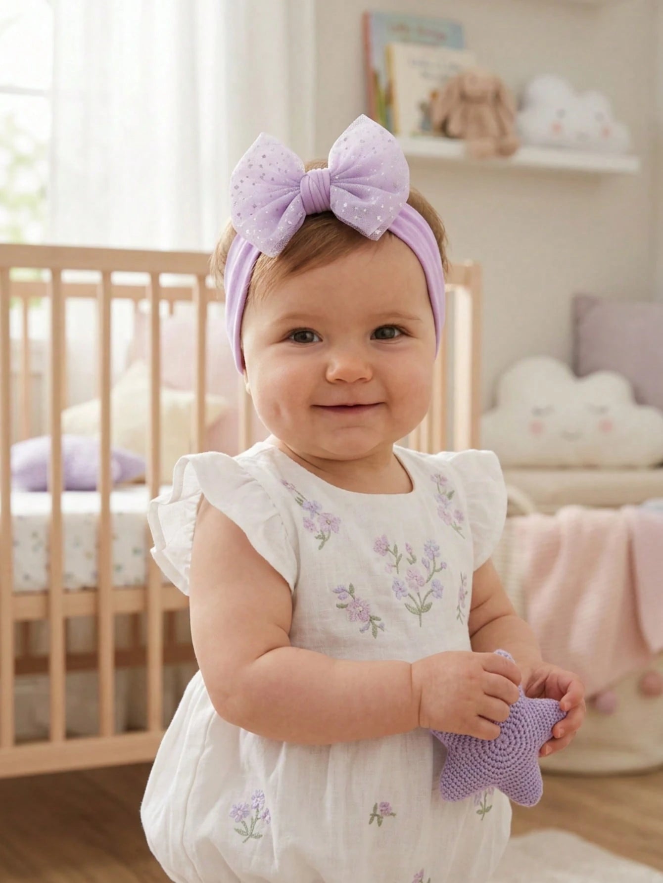 5pcs Summer Candy Color Nylon Bow Elastic Baby Headbands, Skin-Friendly Soft Princess Infant Hair Accessories, Versatile Daily Wear