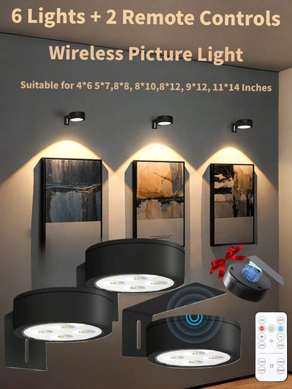 6/3/1pc RGB LED Wireless Metal Wall Lamp, Magnetic Wall Light, LED Art Display Light, LED Painting Light, Wall Decor Night Light, Home Room Decoration, Bedside, Bedroom, Study, Staircase Indoor Decora