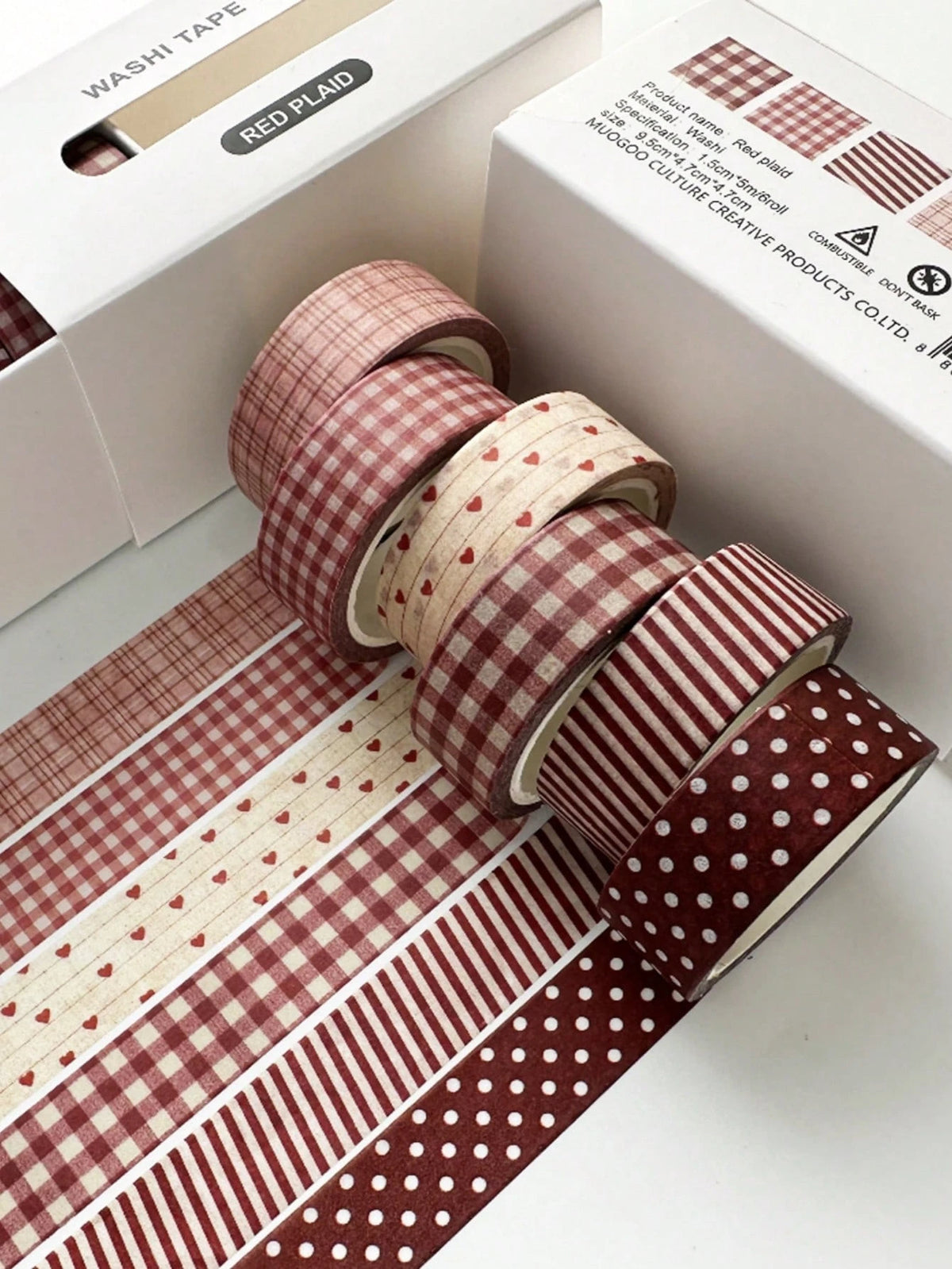 6 Rolls Vintage Plaid Washi Tape Set, Vintage Aesthetic Decorative Paper Tape Suitable For Scrapbooking, Journals, Diaries, Art Creation, Handmade Crafts, Student Back To School Decoration Supplies