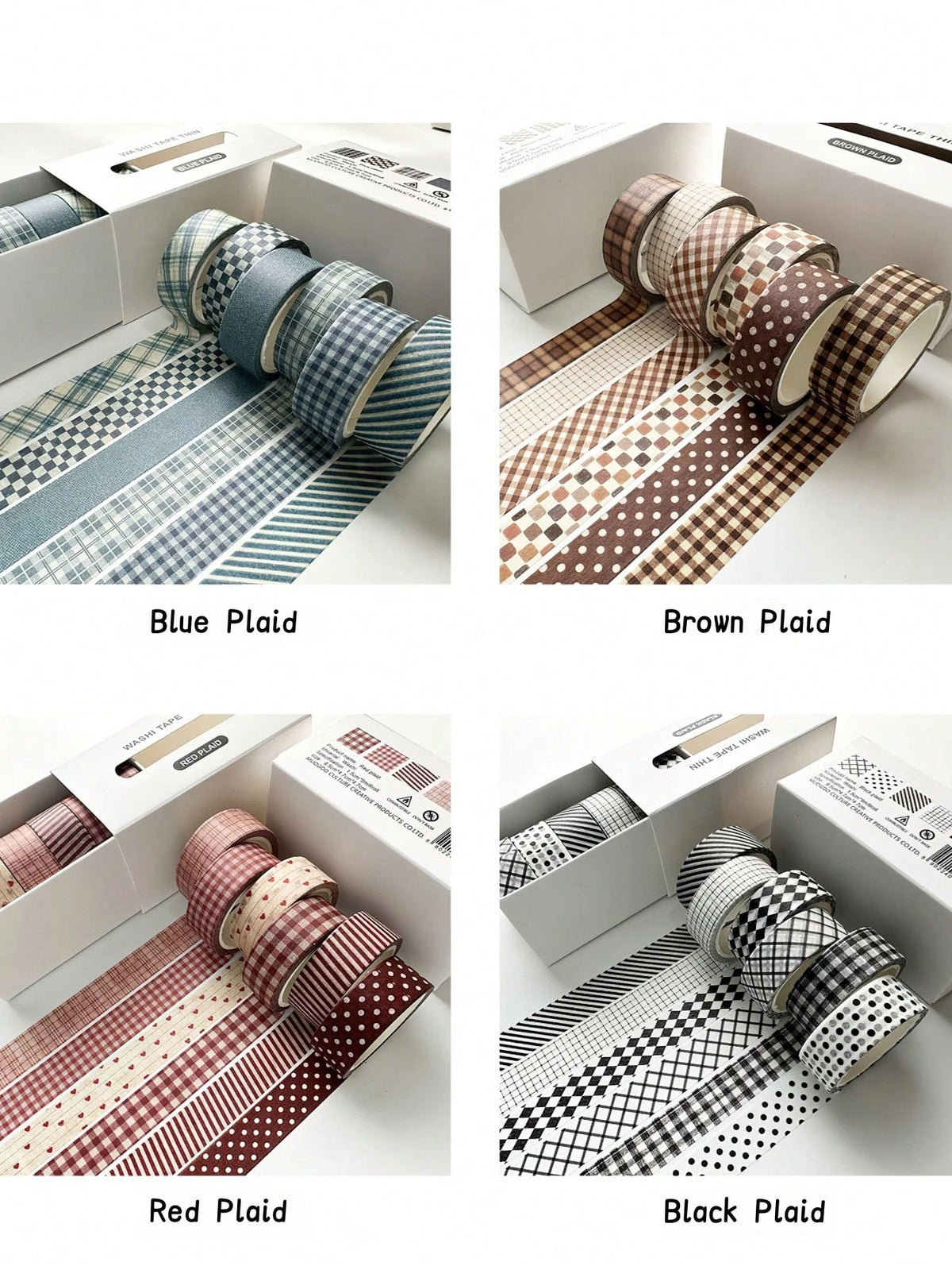 6 Rolls Vintage Plaid Washi Tape Set, Vintage Aesthetic Decorative Paper Tape Suitable For Scrapbooking, Journals, Diaries, Art Creation, Handmade Crafts, Student Back To School Decoration Supplies