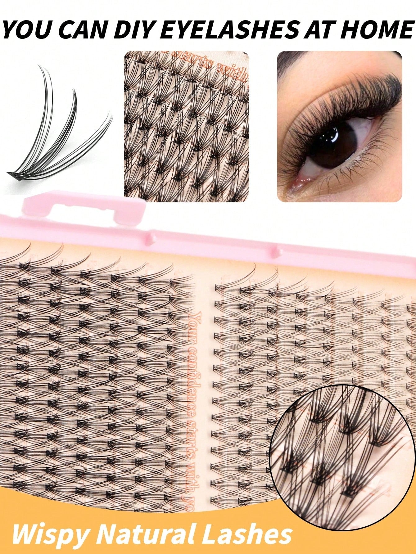 600 Clusters D-Curl False Eyelashes Book, 10D+20D Dual Density Combination, 6-16MM Mixed Length, Includes Upper And Lower Lash Styles, Large Capacity Segmented Cluster Arrangement, Lightweight And Sof