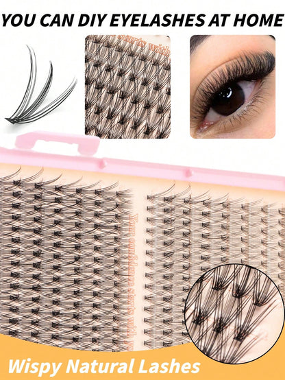 600 Clusters D-Curl False Eyelashes Book, 10D+20D Dual Density Combination, 6-16MM Mixed Length, Includes Upper And Lower Lash Styles, Large Capacity Segmented Cluster Arrangement, Lightweight And Sof