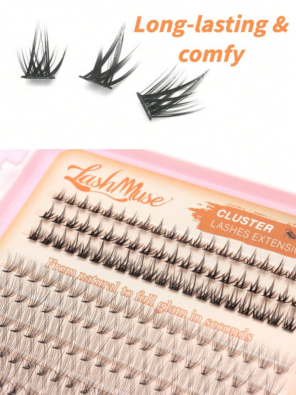 600 Clusters D-Curl False Eyelashes Book, 10D+20D Dual Density Combination, 6-16MM Mixed Length, Includes Upper And Lower Lash Styles, Large Capacity Segmented Cluster Arrangement, Lightweight And Sof