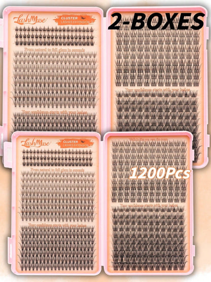 600 Clusters D-Curl False Eyelashes Book, 10D+20D Dual Density Combination, 6-16MM Mixed Length, Includes Upper And Lower Lash Styles, Large Capacity Segmented Cluster Arrangement, Lightweight And Sof