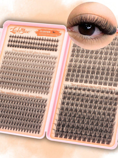 600 Clusters D-Curl False Eyelashes Book, 10D+20D Dual Density Combination, 6-16MM Mixed Length, Includes Upper And Lower Lash Styles, Large Capacity Segmented Cluster Arrangement, Lightweight And Sof