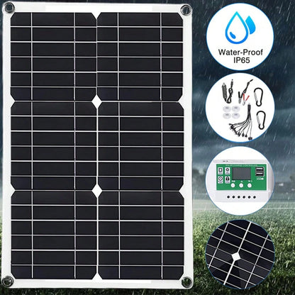 600W Dual USB Solar Panel: Efficient Fast Charging + Dual-Port Power Supply, Worry-Free Outdoor Power Supply!