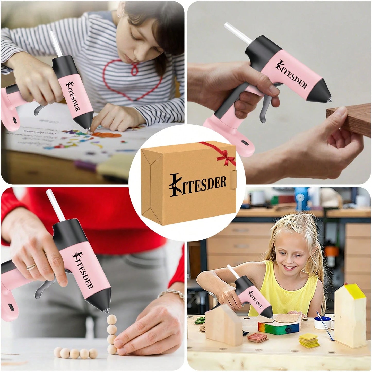 60W Hot Glue Gun Dent Reomval Kit With 30Pcs High Adhesion Glue Sticks, Fast Preheating Hot Melt Glue Gun And Sticks Set,Charge&Battery, For Craft DIY And Quick Home