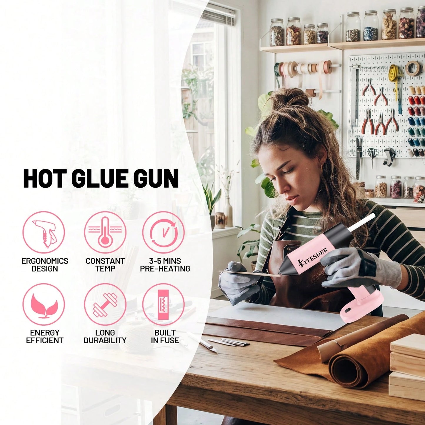 60W Hot Glue Gun Dent Reomval Kit With 30Pcs High Adhesion Glue Sticks, Fast Preheating Hot Melt Glue Gun And Sticks Set,Charge&Battery, For Craft DIY And Quick Home