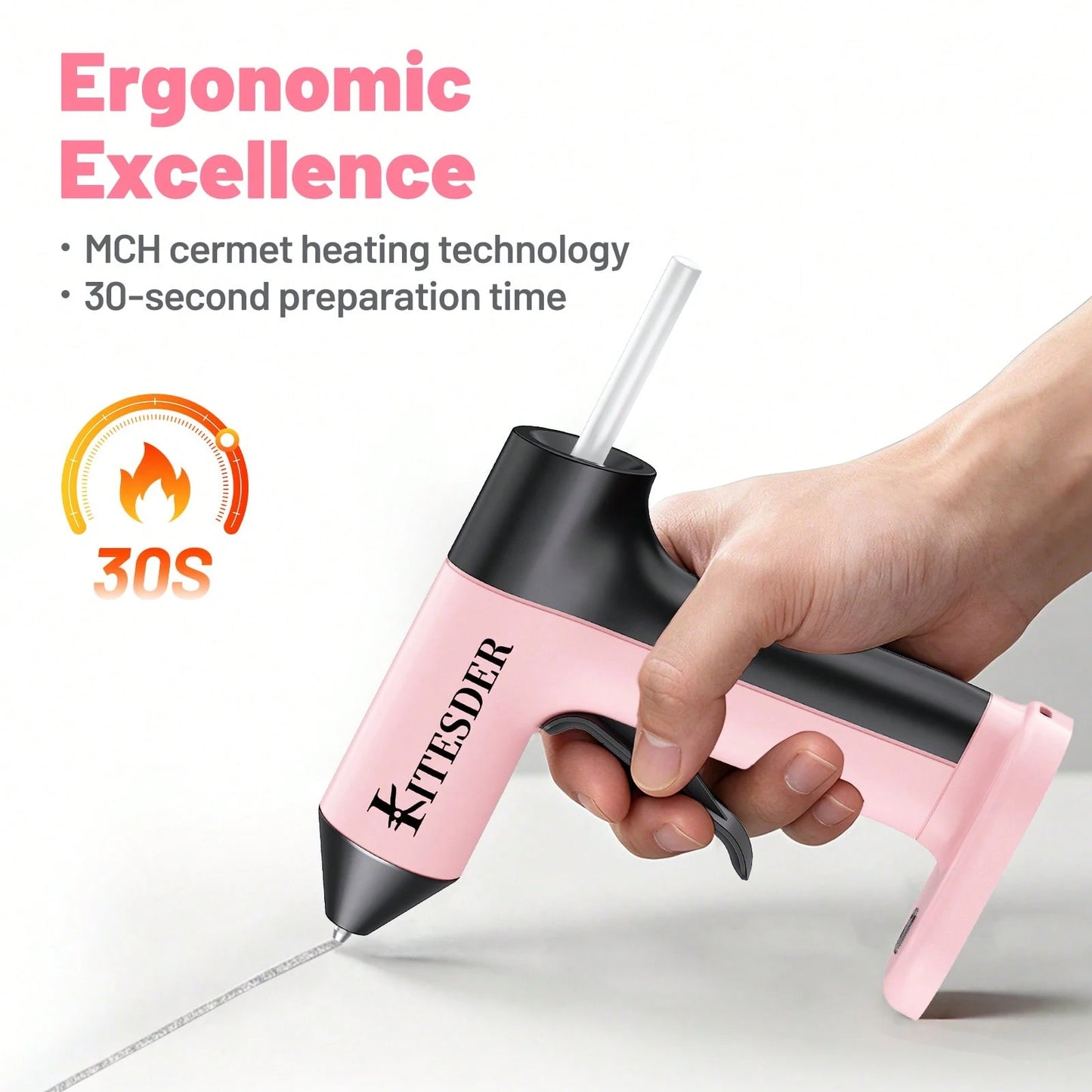60W Hot Glue Gun Dent Reomval Kit With 30Pcs High Adhesion Glue Sticks, Fast Preheating Hot Melt Glue Gun And Sticks Set,Charge&Battery, For Craft DIY And Quick Home