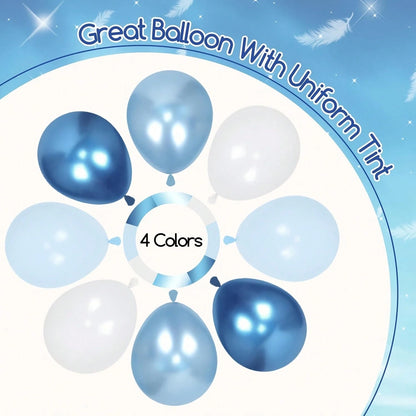 62pcs Blue And Silver Balloon Set, Metallic Blue Balloons, Light Blue Balloons, Foil Sequin Balloons, Suitable For Birthday, Baby Shower, Bridal Shower, Wedding, Graduation Party Decoration, Baby Show