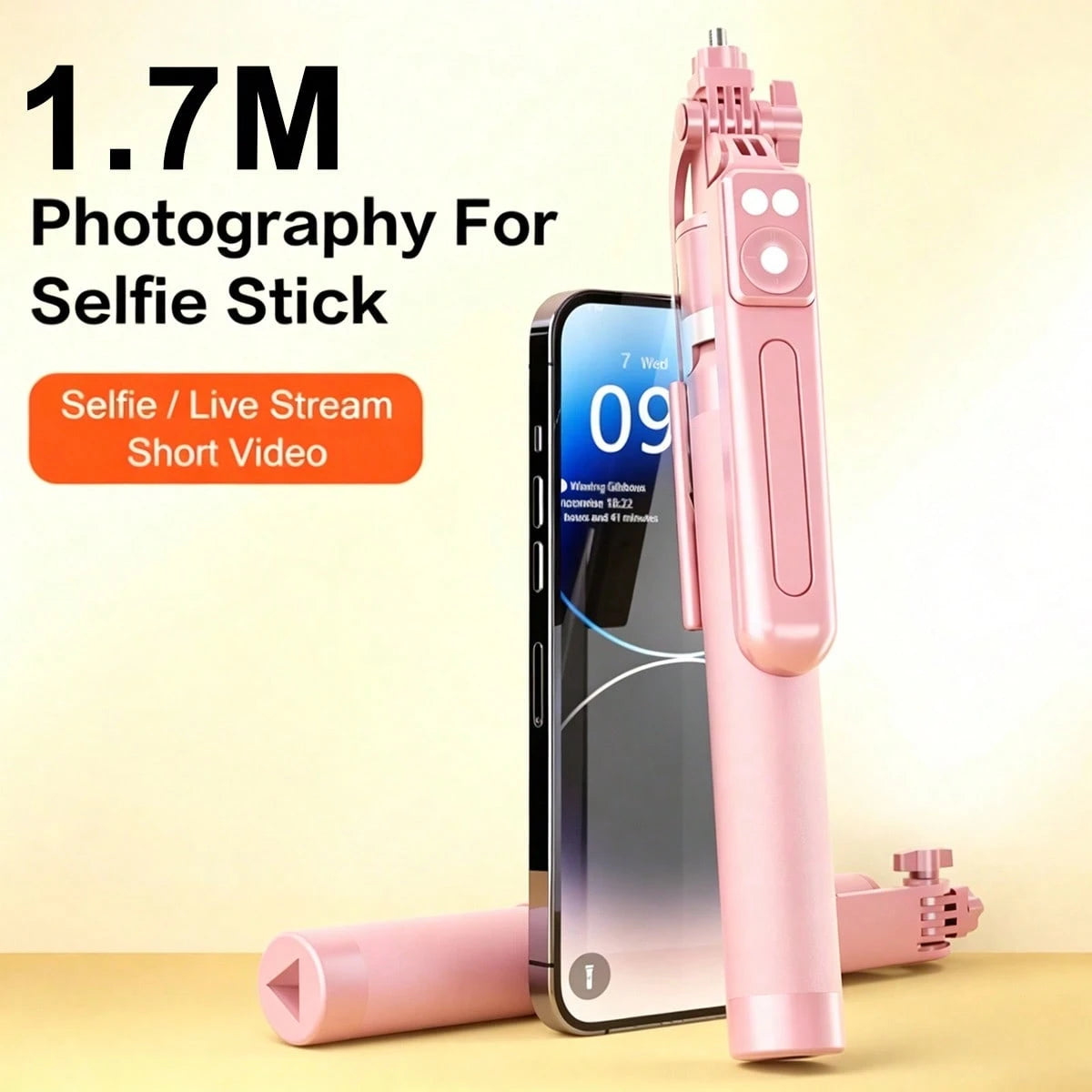 66.93inth Selfie Stick Tripod With Ring Light 360°Rotation, Wireless Bluetooth Remote. Perfect For Selfies, Videos & Live Streaming. Fits Most Phones. Lightweight & Travel-Ready, Capture Life.