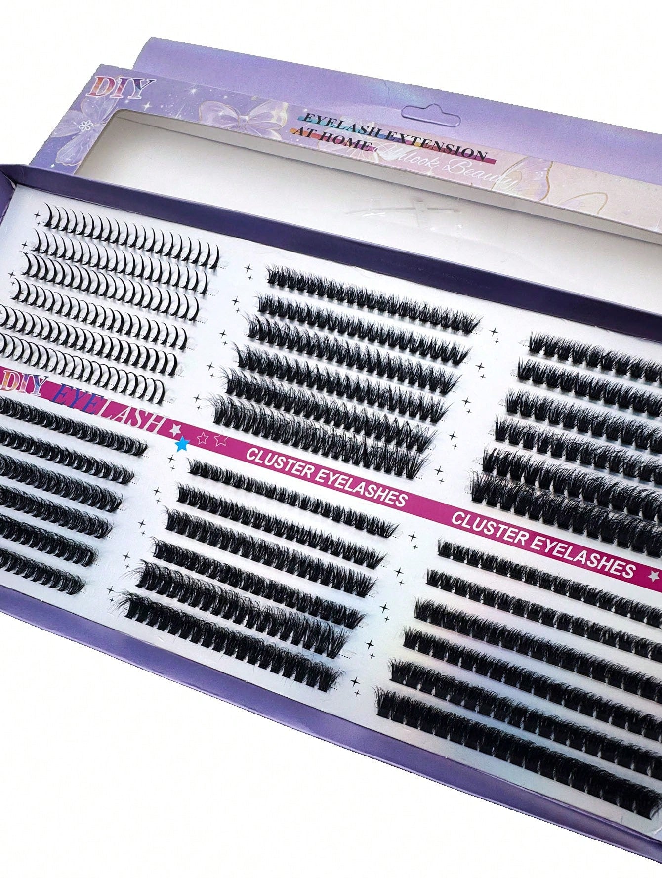 672pcs D-Curl Fluffy False, 50D-150D Cluster Lashes, 0.07mm D-Curl 10-18mm Mixed Natural Eyelash Extension, Super Thick Growth Cluster Lashes, DCurled Individual LashesSlim Long Lashes,Suitable For B