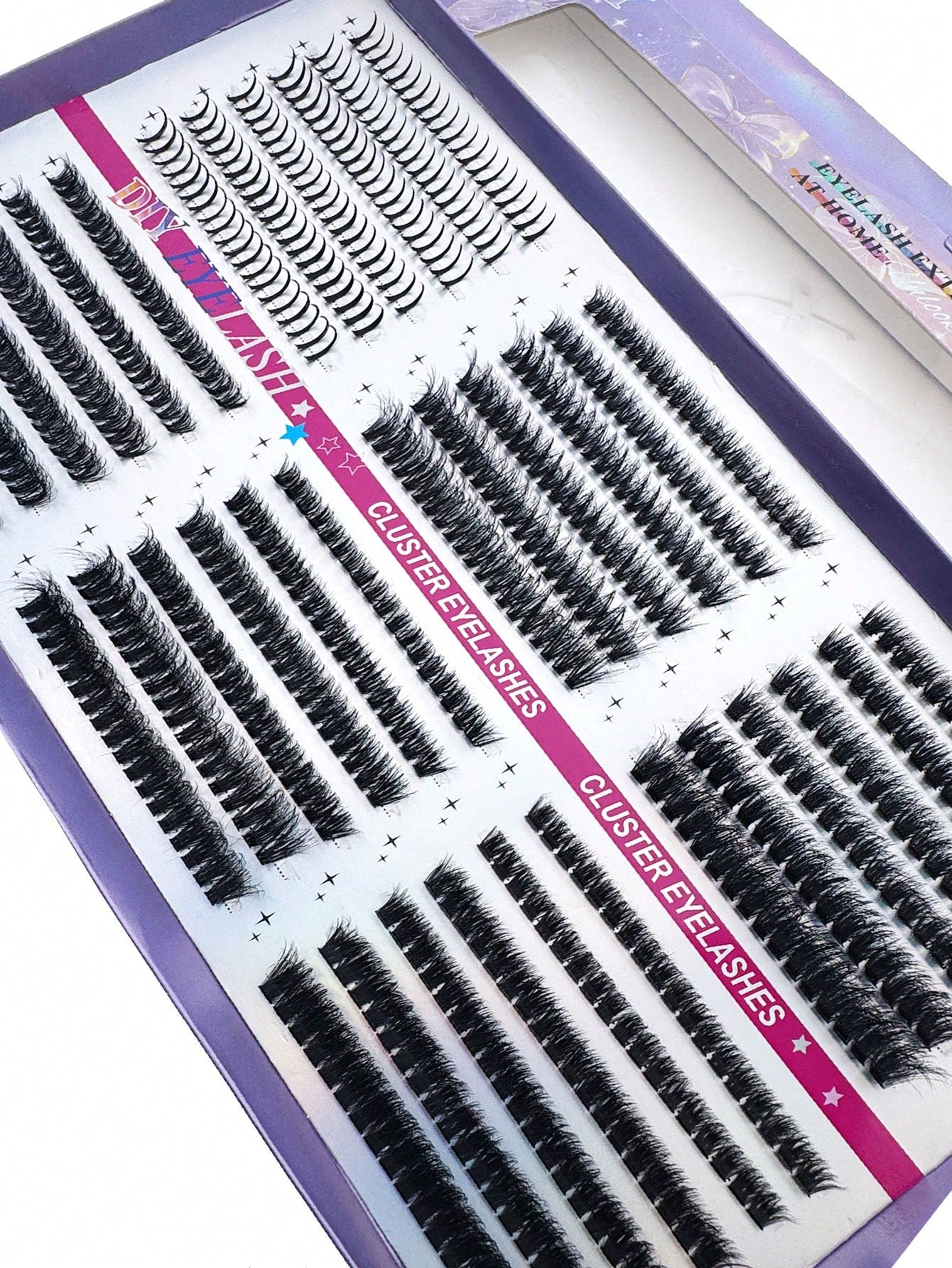 672pcs D-Curl Fluffy False, 50D-150D Cluster Lashes, 0.07mm D-Curl 10-18mm Mixed Natural Eyelash Extension, Super Thick Growth Cluster Lashes, DCurled Individual LashesSlim Long Lashes,Suitable For B