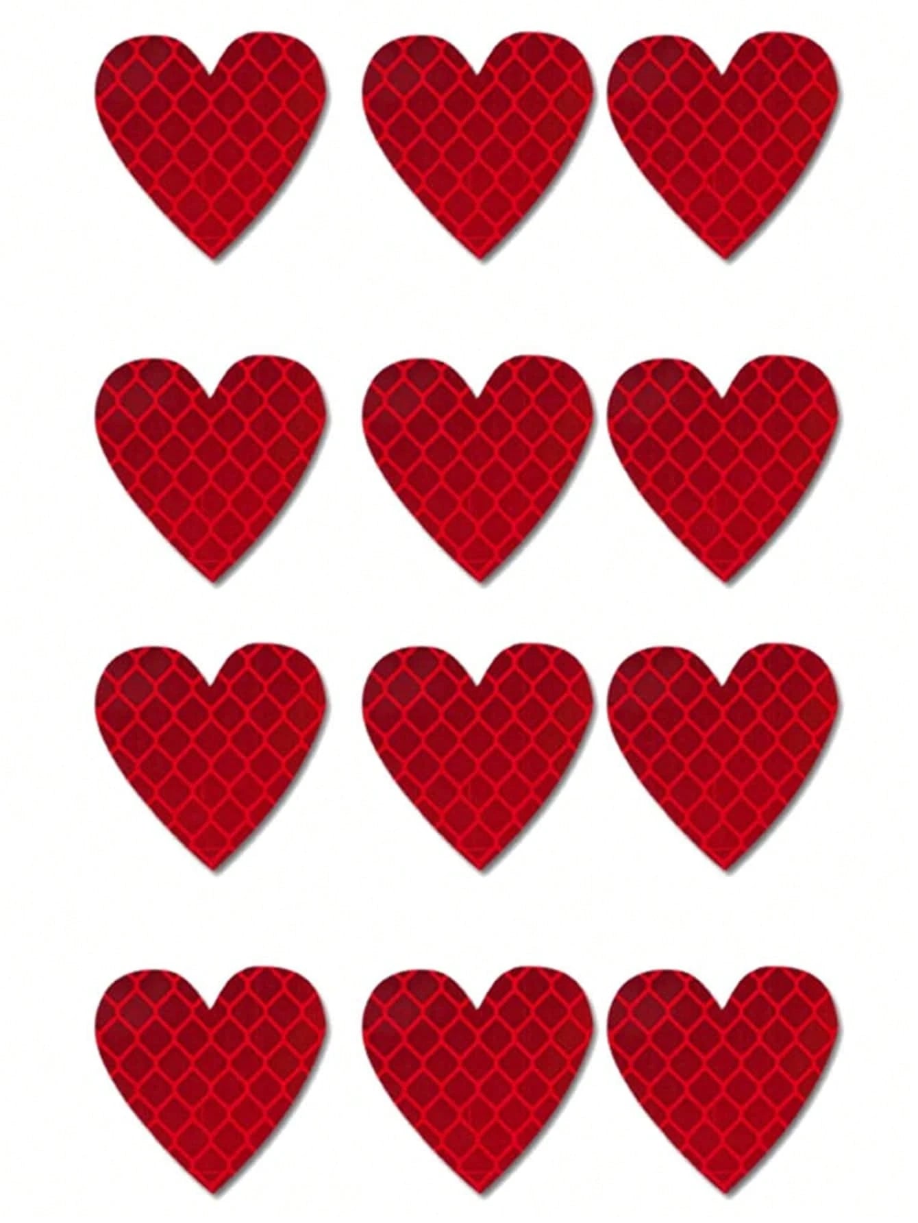 6pcs/12pcs Heart-Shaped Reflective Car Stickers, Glow-In-The-Dark Warning Reflective Decals, Suitable For Motorcycles And Electric Vehicles