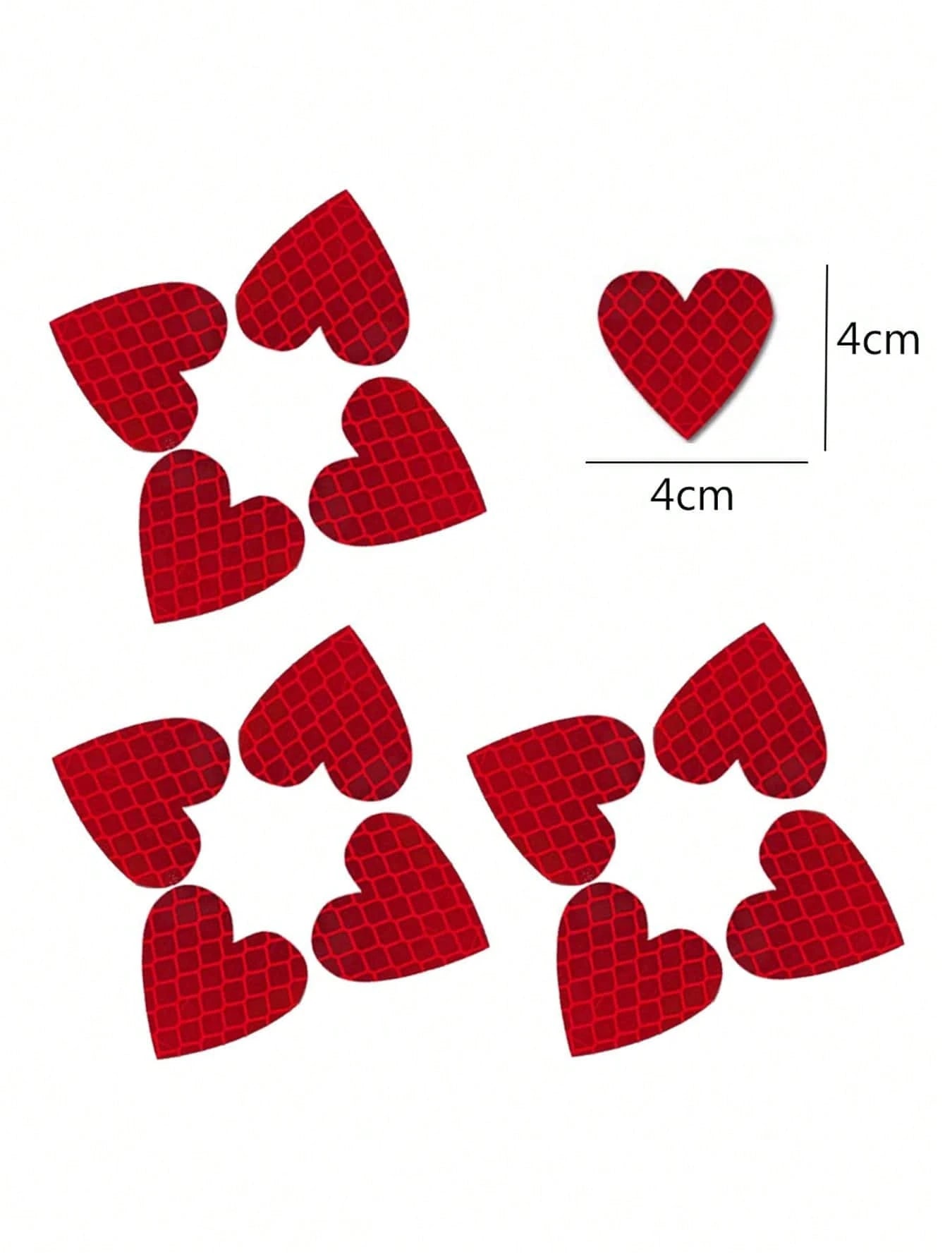 6pcs/12pcs Heart-Shaped Reflective Car Stickers, Glow-In-The-Dark Warning Reflective Decals, Suitable For Motorcycles And Electric Vehicles