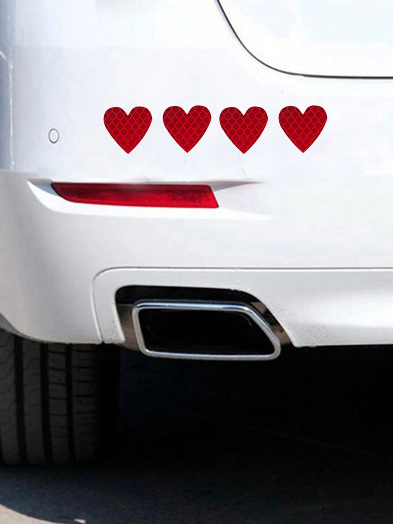 6pcs/12pcs Heart-Shaped Reflective Car Stickers, Glow-In-The-Dark Warning Reflective Decals, Suitable For Motorcycles And Electric Vehicles