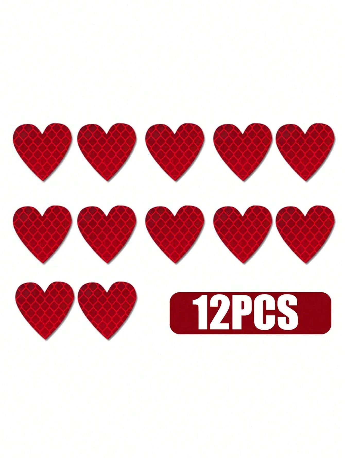 6pcs/12pcs Heart-Shaped Reflective Car Stickers, Glow-In-The-Dark Warning Reflective Decals, Suitable For Motorcycles And Electric Vehicles