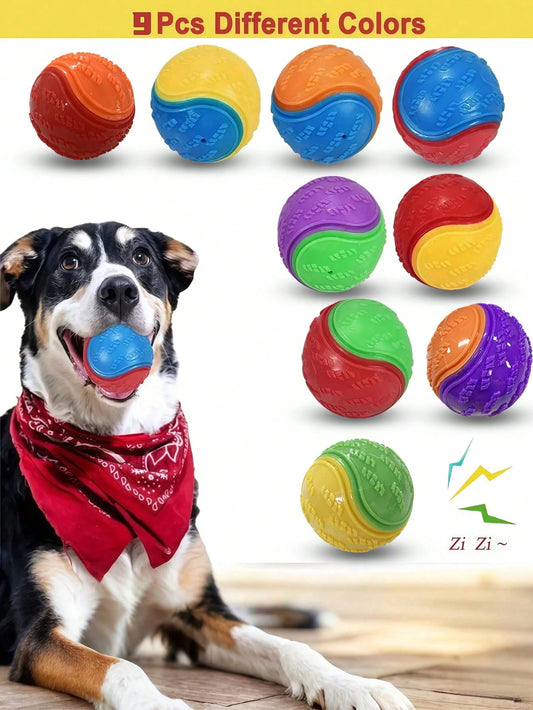 6Pcs/2Pcs/1pc Squeaky Dog Balls, Dog Toys Balls For Training, Tough Ball Toys For Dogs, Fit With Dog Ball Launcher, High Bouncy Dog Ball For Interactive Playing, Puppy Pet Chew Balls Teething Balls