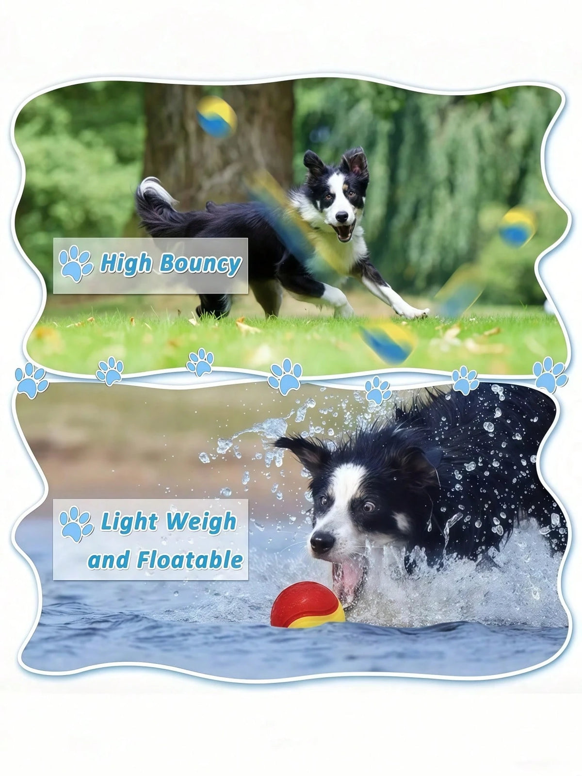 6Pcs/2Pcs/1pc Squeaky Dog Balls, Dog Toys Balls For Training, Tough Ball Toys For Dogs, Fit With Dog Ball Launcher, High Bouncy Dog Ball For Interactive Playing, Puppy Pet Chew Balls Teething Balls