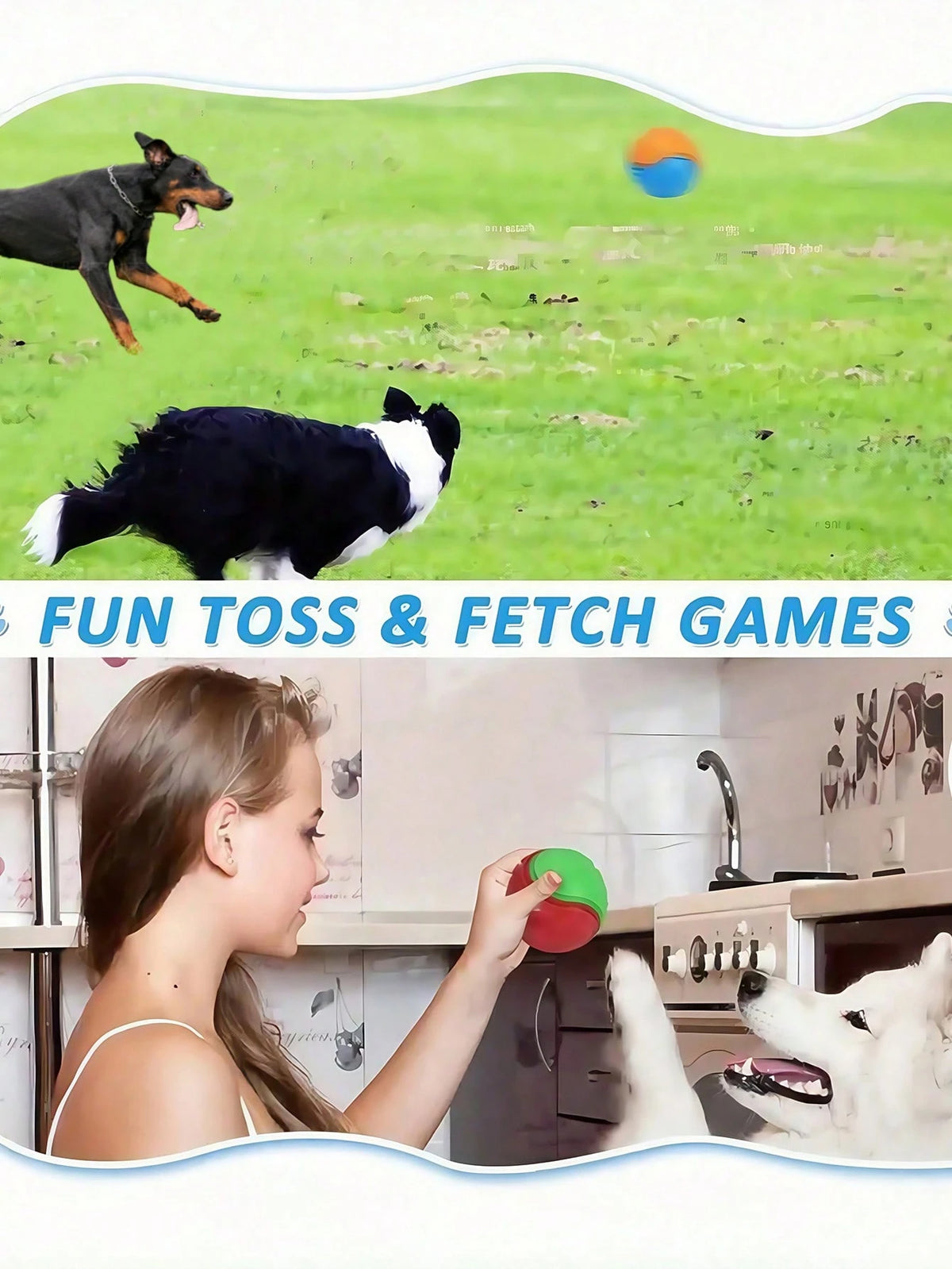 6Pcs/2Pcs/1pc Squeaky Dog Balls, Dog Toys Balls For Training, Tough Ball Toys For Dogs, Fit With Dog Ball Launcher, High Bouncy Dog Ball For Interactive Playing, Puppy Pet Chew Balls Teething Balls