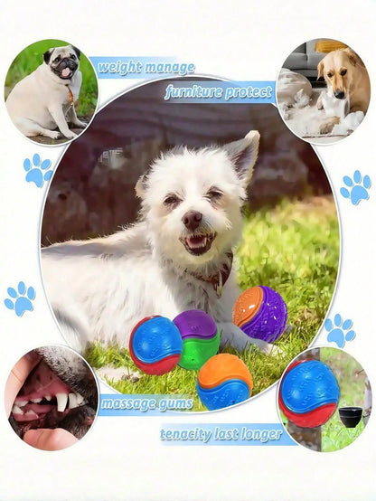 6Pcs/2Pcs/1pc Squeaky Dog Balls, Dog Toys Balls For Training, Tough Ball Toys For Dogs, Fit With Dog Ball Launcher, High Bouncy Dog Ball For Interactive Playing, Puppy Pet Chew Balls Teething Balls