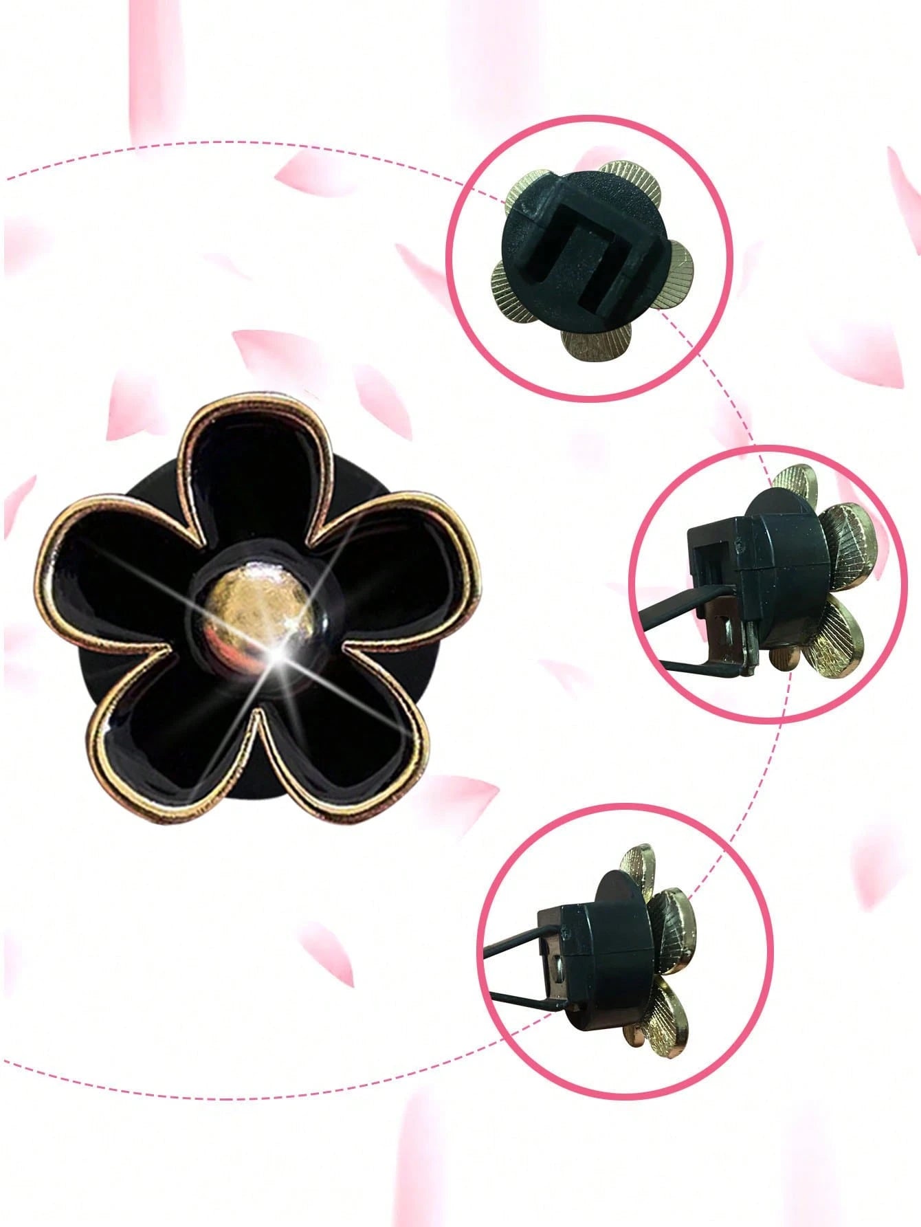 6pcs Alloy Chrysanthemum Shaped Air Vent Clip Car Air Freshener Decorations For Car Air Conditioner