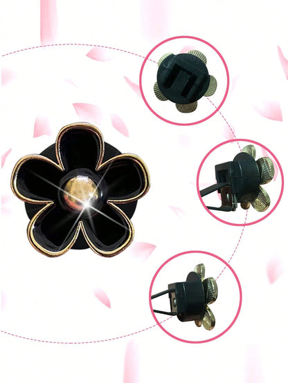 6pcs Alloy Chrysanthemum Shaped Air Vent Clip Car Air Freshener Decorations For Car Air Conditioner