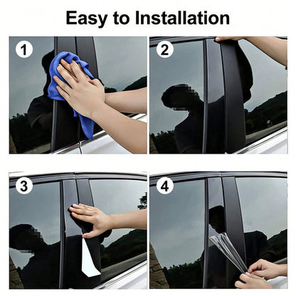6pcs Black Window Pillar Post Door Trim Cover Set Malibu 2016-2021 KLZK