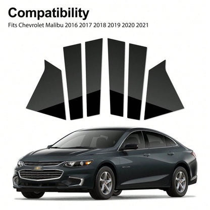 6pcs Black Window Pillar Post Door Trim Cover Set Malibu 2016-2021 KLZK