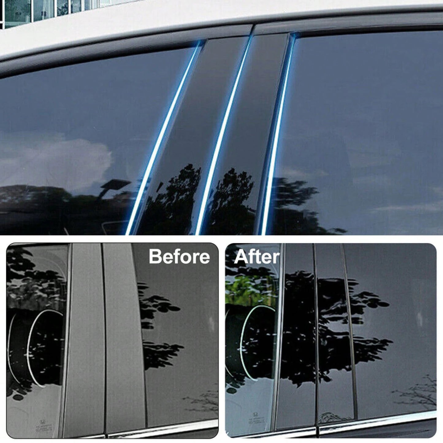 6pcs Black Window Pillar Post Door Trim Cover Set Malibu 2016-2021 KLZK