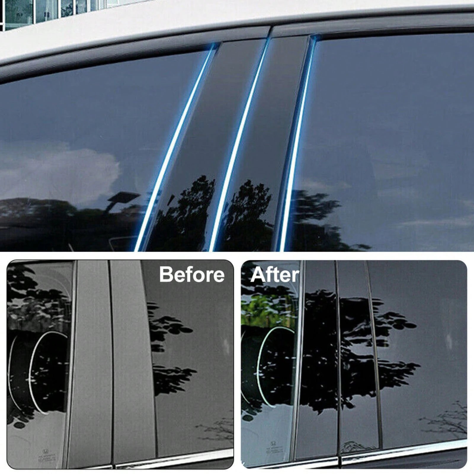 6pcs Black Window Pillar Post Door Trim Cover Set Malibu 2016-2021 KLZK