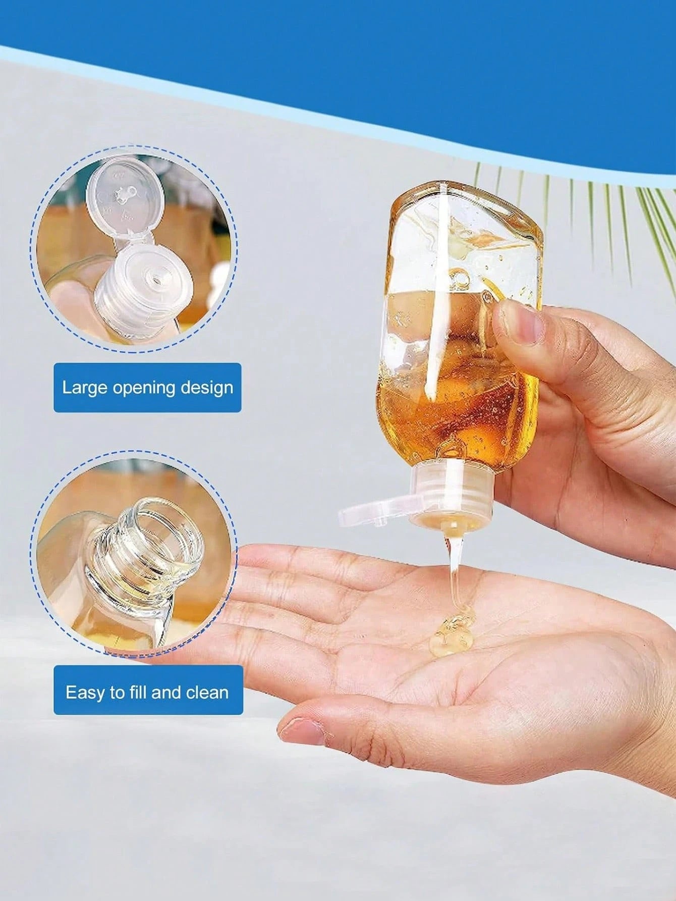 6pcs Leak-Proof Travel Bottles, 3.4 Oz Transparent Plastic With Flip Cap- Refillable Containers For Shampoo, Conditioner, Body Wash And Other Toiletries- Travel Essential Portable Design, Liquid Sto