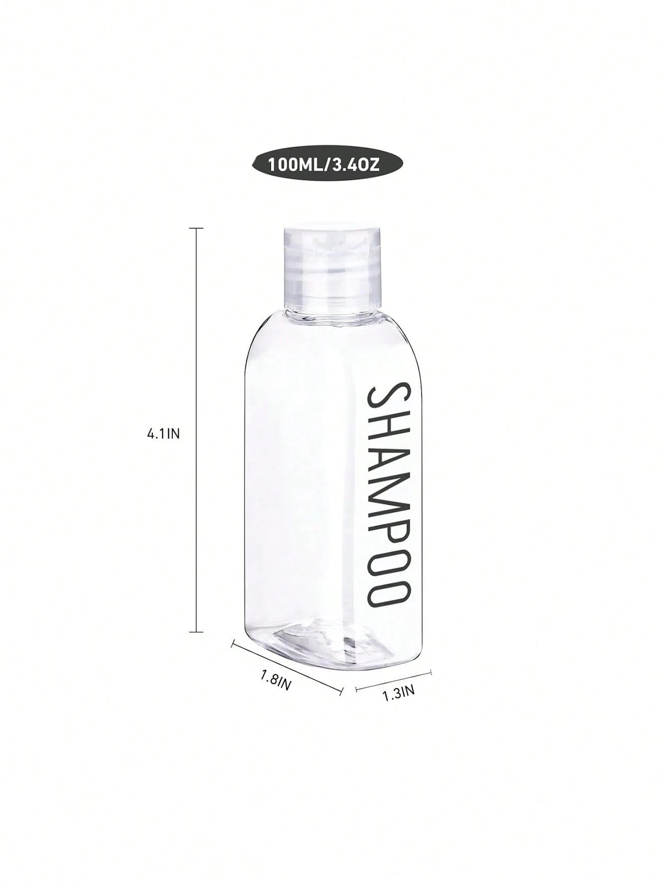 6pcs Leak-Proof Travel Bottles, 3.4 Oz Transparent Plastic With Flip Cap- Refillable Containers For Shampoo, Conditioner, Body Wash And Other Toiletries- Travel Essential Portable Design, Liquid Sto