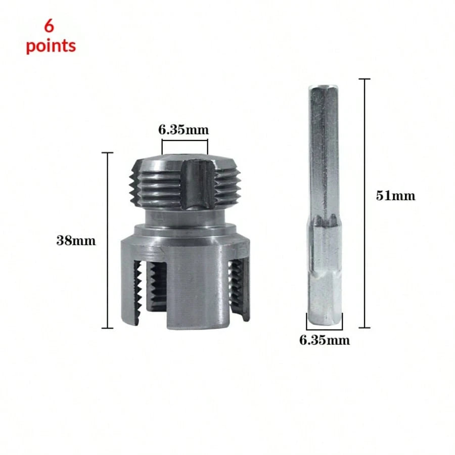 6pcs Pipe Threader Tool Kit, Dual-Function Pipe Threader Cutter, Suitable For 1/2in, 3/4in, 1in PVC/Plastic Pipes, Compatible With Electric Drill Pipe Threading Set