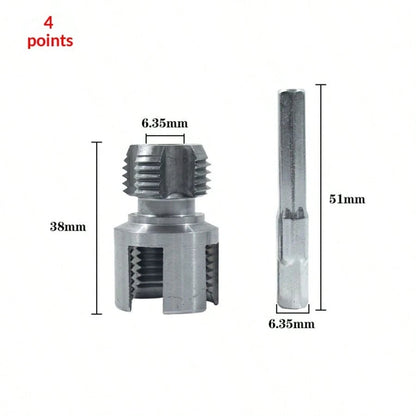 6pcs Pipe Threader Tool Kit, Dual-Function Pipe Threader Cutter, Suitable For 1/2in, 3/4in, 1in PVC/Plastic Pipes, Compatible With Electric Drill Pipe Threading Set