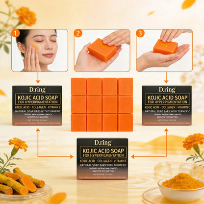 6PCS Wweimm Kojic Acid Soap, Brightening Skin Tone, Fading Dull Dark Spots, Gently Cleanses Skin Surface Impurities,Mild Skin-Friendly Formula, Suitable For Daily Face Body Cleansing, Home Skincare An