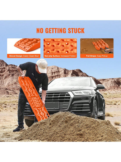 7/10 TON Traction Boards With TPR Or PP Material, Recovery Boards For Off-Road Vehicles/Cars/Pickups/SUVs/RVs, Pair Tire Traction Mats On Snow, Sand, Mud And Loose Terrain, Storage Bags