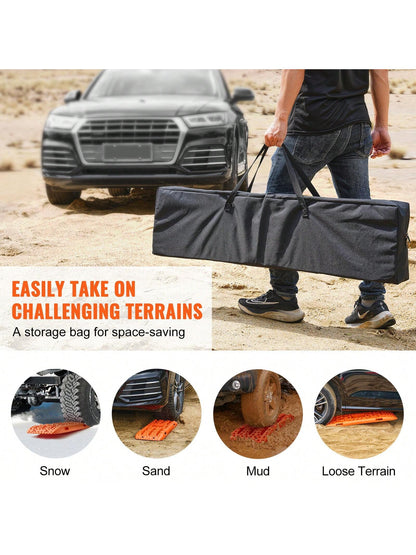 7/10 TON Traction Boards With TPR Or PP Material, Recovery Boards For Off-Road Vehicles/Cars/Pickups/SUVs/RVs, Pair Tire Traction Mats On Snow, Sand, Mud And Loose Terrain, Storage Bags