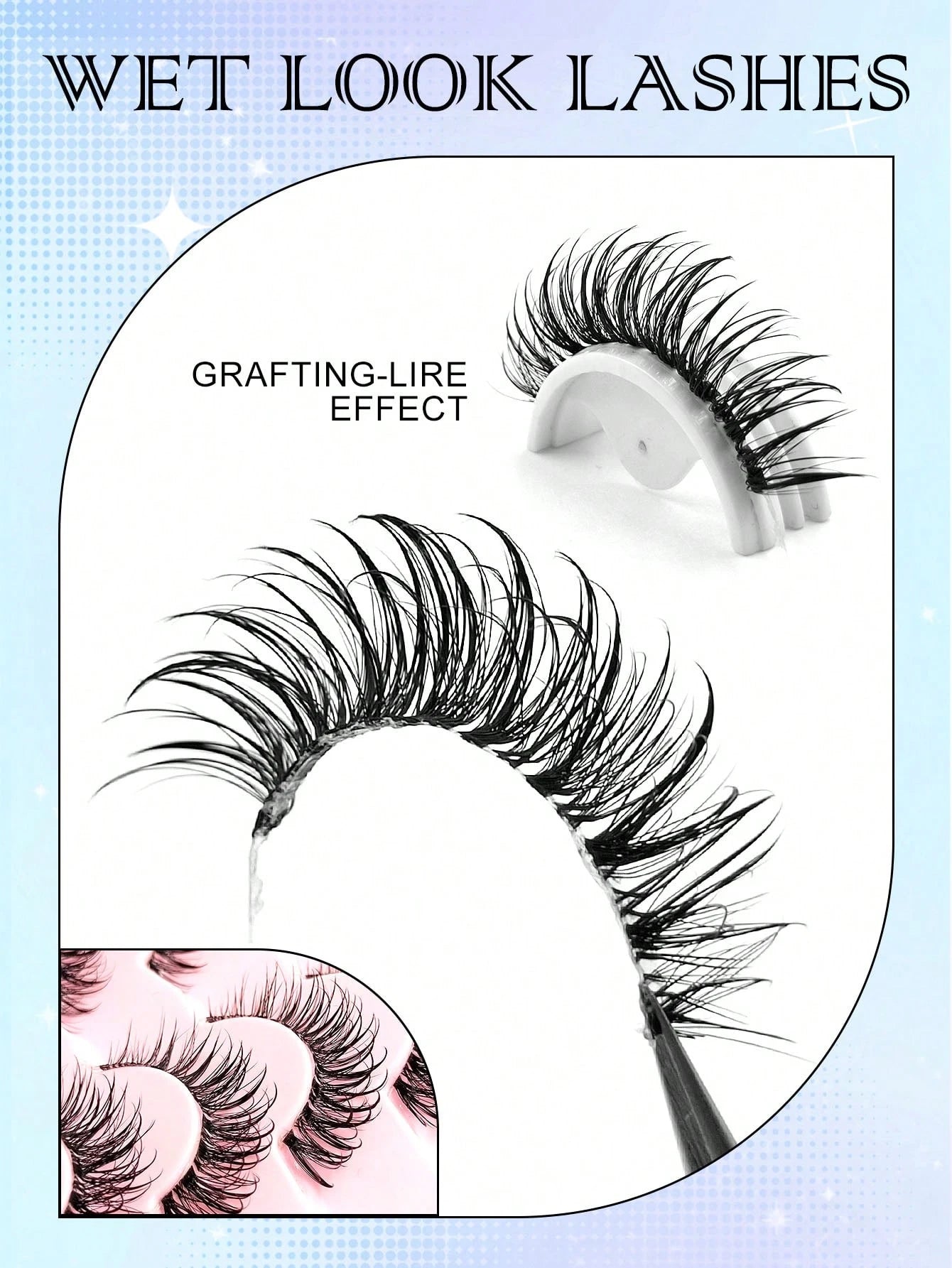 7 Pairs Cat Eye Wet Curly False Eyelashes- Spiky Cartoon Style Transparent Band Classic Manga Eye, Y2K Style Long Cat Eye Natural Exaggerated Eyelash Suitable For Daily And Party Makeup