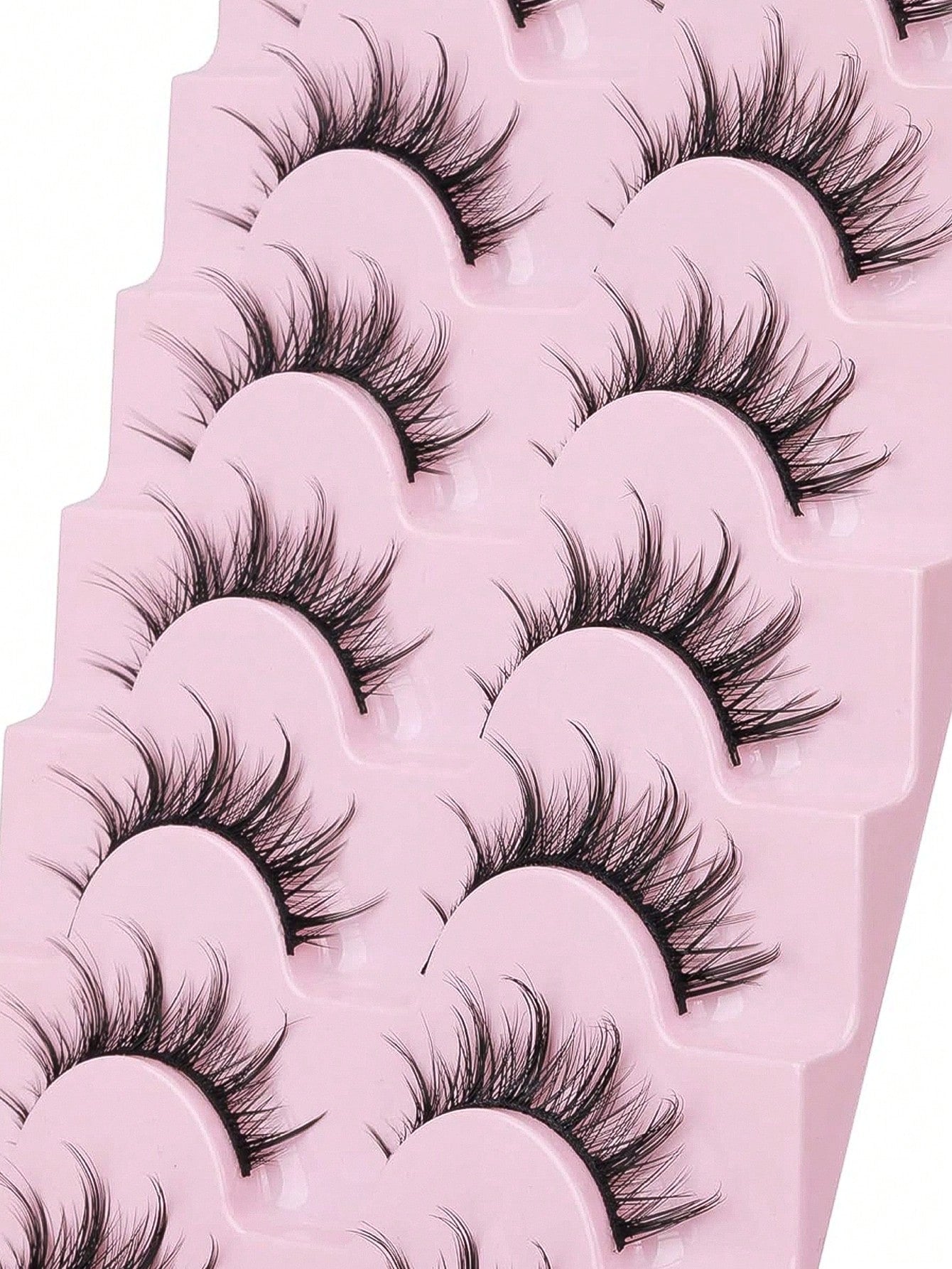 7 Pairs Manga Lashes- Natural Look, 3 D Volume, Wispy, Fluffy, Spiky, Anime & Cosplay Eyelashes- Pack Of 7- Individual Cluster- Korean & Japanese Style