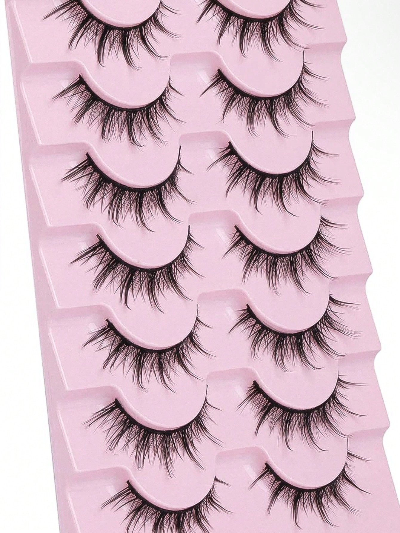 7 Pairs Manga Lashes- Natural Look, 3 D Volume, Wispy, Fluffy, Spiky, Anime & Cosplay Eyelashes- Pack Of 7- Individual Cluster- Korean & Japanese Style
