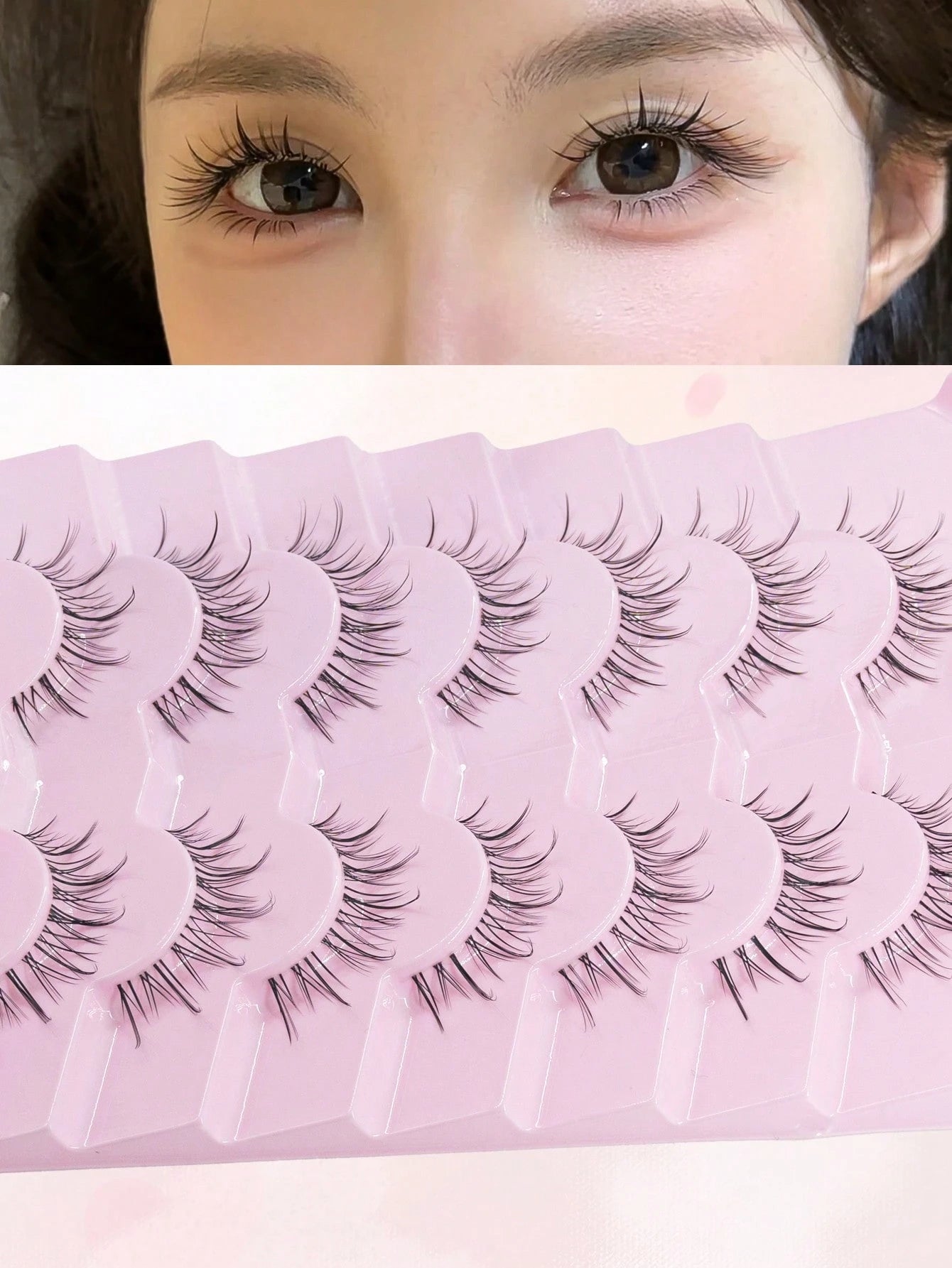 7 Pairs Manga Lashes- Natural Look, 3 D Volume, Wispy, Fluffy, Spiky, Anime & Cosplay Eyelashes- Pack Of 7- Individual Cluster- Korean & Japanese Style