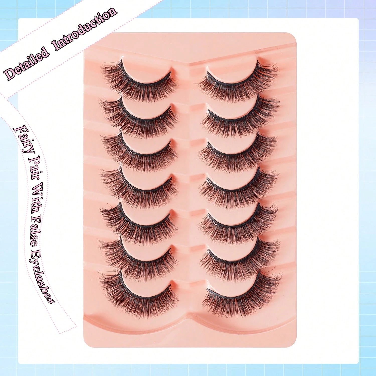 7 Pairs Natural Look False Eyelashes, 3D Voluminous Soft Fluffy, For Eyelash Extension, Full Effect
