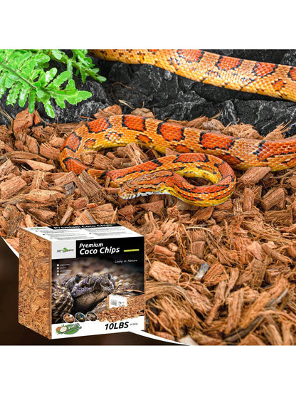 72 Quart Reptiles Coconut Chip Substrate, Coco Husk Reptiles Bedding for Ball Python, Snakes, Geckos, Lizards, Tortoises, Frogs| Odor Absorption| 100% Organics