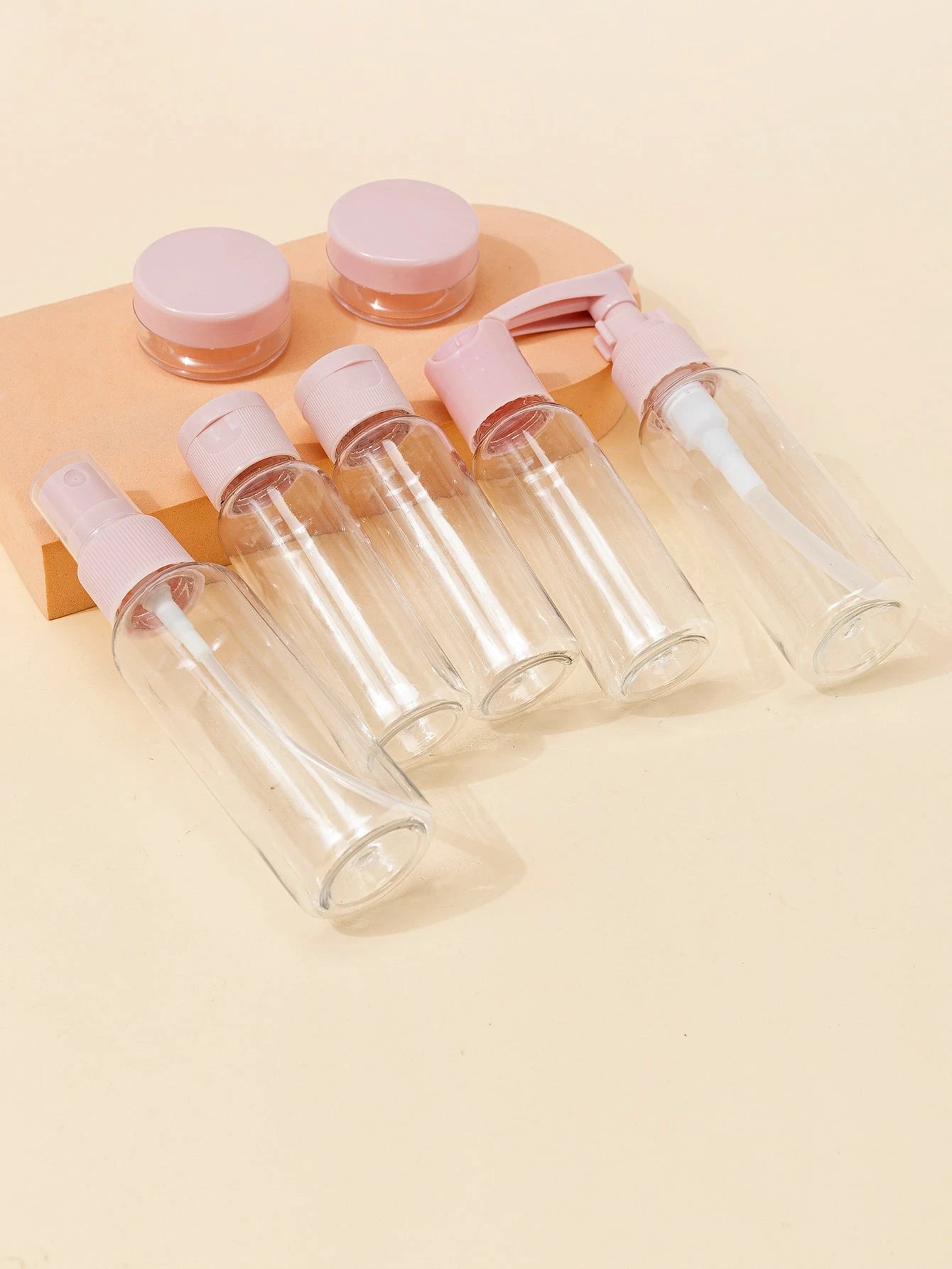 7pcs 60/40ml Clear Plastic Empty Subpackage Bottle Set, Travel Essentials, Spray Bottle, Living Room Home Bedroom Bathroom House Decor, Travel Stuff, Wedding, Party, Birthday, Gifts For Men Mom Dad F