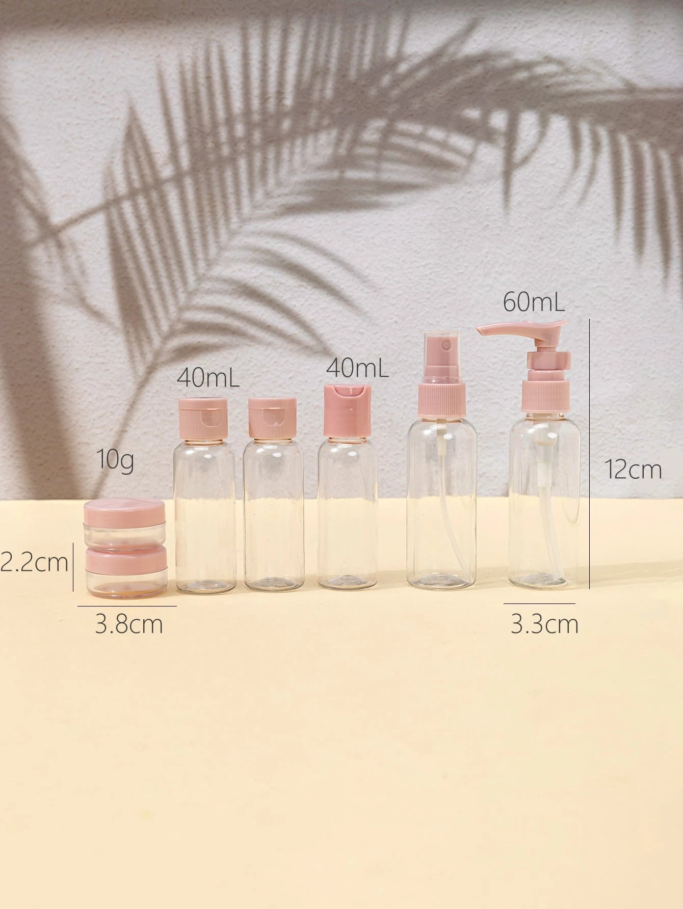 7pcs 60/40ml Clear Plastic Empty Subpackage Bottle Set, Travel Essentials, Spray Bottle, Living Room Home Bedroom Bathroom House Decor, Travel Stuff, Wedding, Party, Birthday, Gifts For Men Mom Dad F