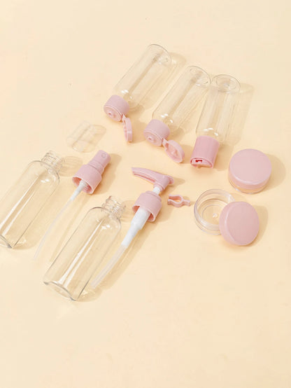 7pcs 60/40ml Clear Plastic Empty Subpackage Bottle Set, Travel Essentials, Spray Bottle, Living Room Home Bedroom Bathroom House Decor, Travel Stuff, Wedding, Party, Birthday, Gifts For Men Mom Dad F