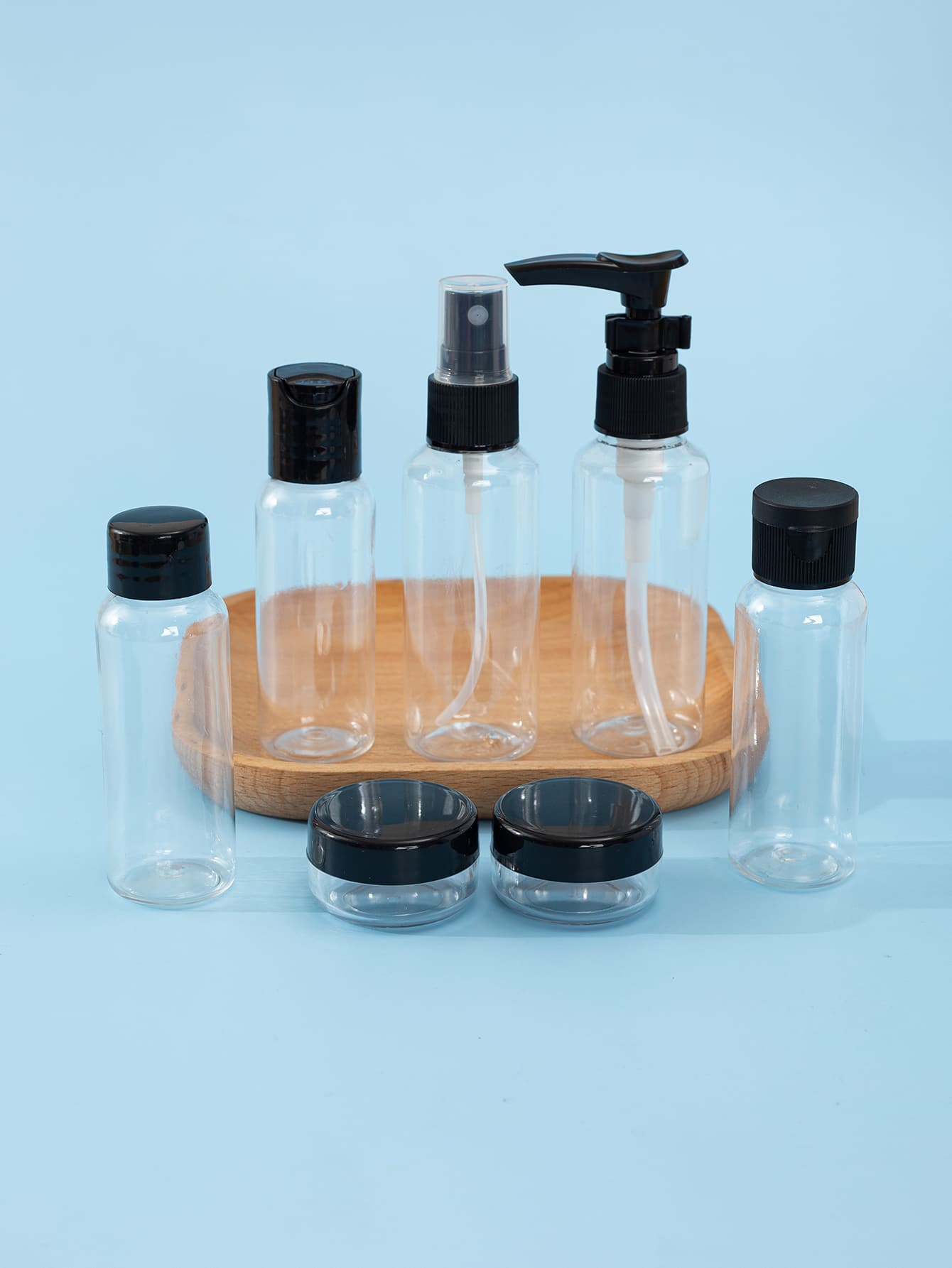 7pcs 60/40ml Clear Plastic Empty Subpackage Bottle Set, Travel Essentials, Spray Bottle, Living Room Home Bedroom Bathroom House Decor, Travel Stuff, Wedding, Party, Birthday, Gifts For Men Mom Dad F